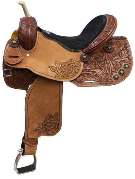 15", 16" Showman ® Argentina Cow Leather Barrel Style Saddle
