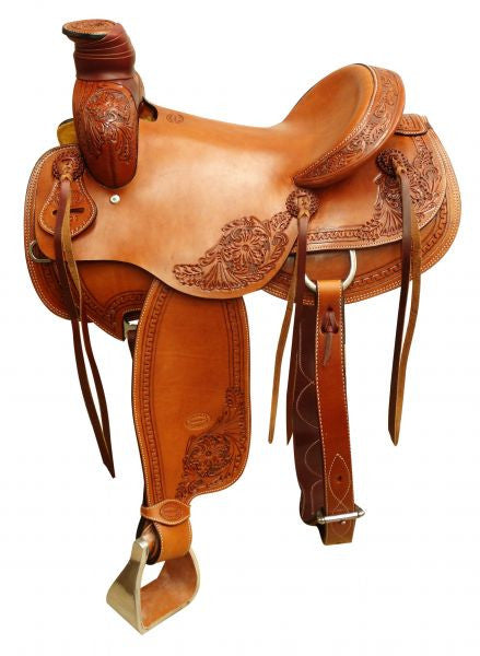 16" Showman ® Argentina cow leather roper saddle.