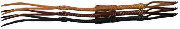 Leather braided riding quirt wrist loop.