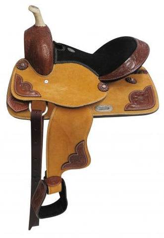 13" Double T Pony/Youth suede leather saddle.