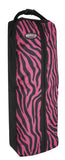 Showman® Zebra print nylon halter & bridle bag with zipper front.