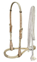 Leather Show Stopper Headstall + Rawhide Braided Bosal - Ranch Hand Store