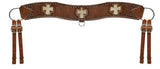 Showman™ leather tripping collar with hair on cowhide cross