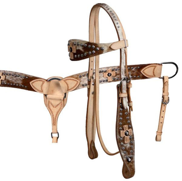 Showman Sunflower Tooled Leather Browband Headstall Set