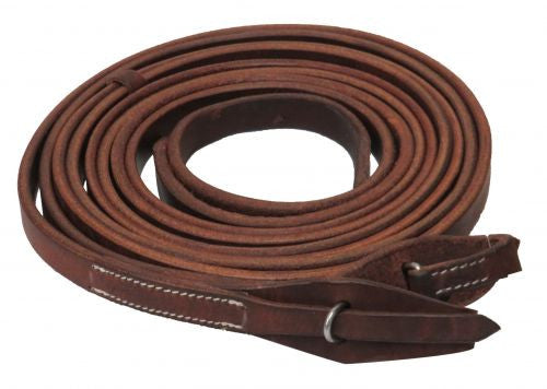 Showman ® 8ft X 3/4" Oiled harness leather split reins with quick change bit loops. Made in America.