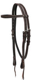 Showman ® Argentina cow leather basket weave tooled headstall.