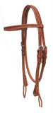 Showman ® Argentina cow leather basket weave tooled headstall.