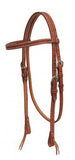 Showman ® Argentina cow leather headstall with barbed wire tooling.