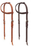 Showman ® Argentina cow leather one ear headstall with stainless steel hardware.