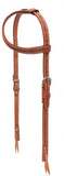 Showman ® Argentina cow leather one ear headstall with stainless steel hardware.