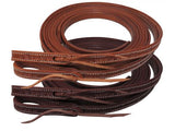 Showman ® 5/8" x 8ft Argentina cow leather barbed wire tooled split reins.