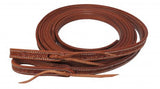 Showman ® 5/8" x 8ft Argentina cow leather barbed wire tooled split reins.