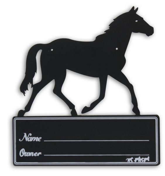 Showman ® Trotting horse stall name plate.