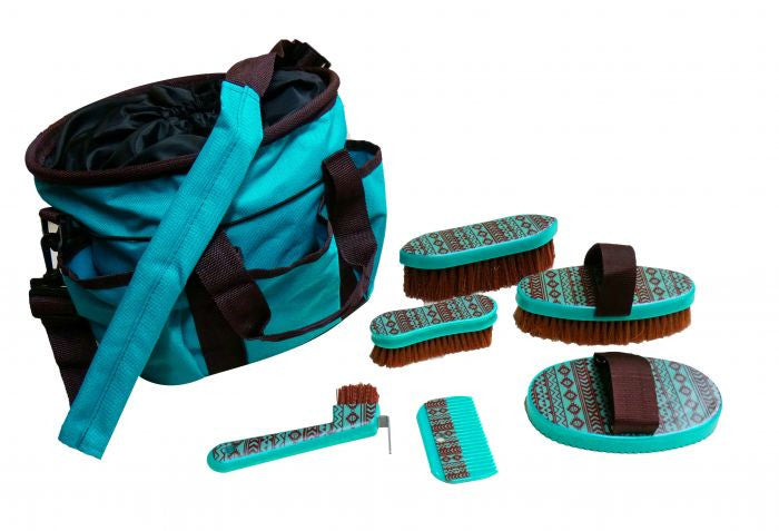 Showman ® 6 piece Navajo print grooming kit with nylon cordura carrying bag.