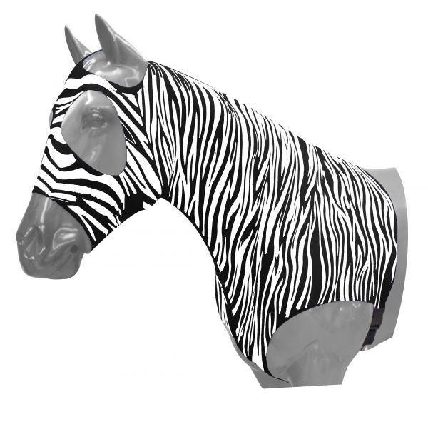 Showman Zebra print braid keeper hood