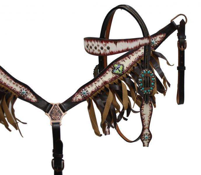 Showman® Cross concho headstall and breast collar set.