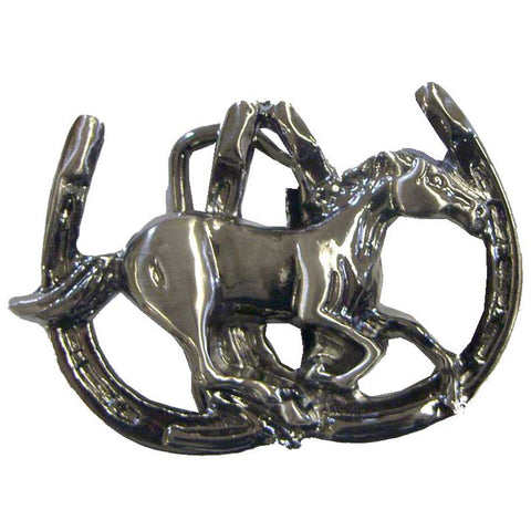 WOW Double Horse Shoe with Running Horse Buckle
