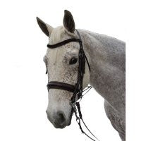 Exselle Elite Plain Rsd Padded Rolled Lther Dbl Bridle X Brow BK