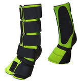 Combination bell boot. Constructed of lined neoprene material. Boot is 15" tall and is fully Velcro adjustable. Sold in pairs.