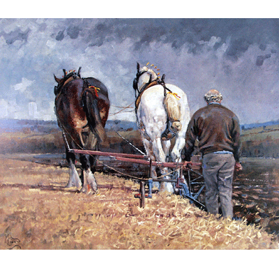 Malcom Coward Horse Prints - Ploughing (Draft Horse)
