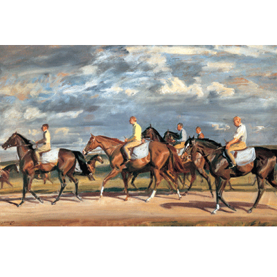 Alfred Munnings Horse Prints - Exercising Early Morning Newmarke