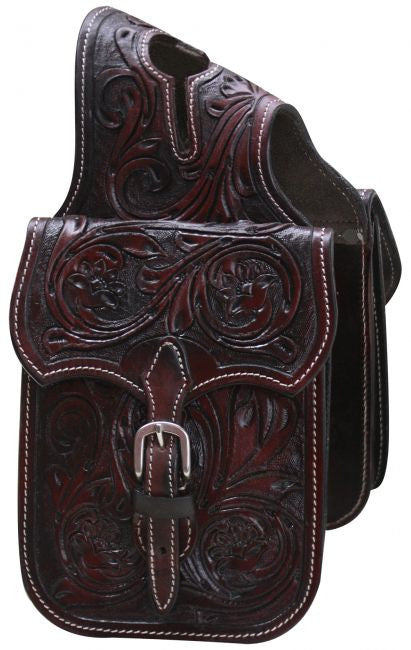 Showman ® Floral tooled leather horn bag