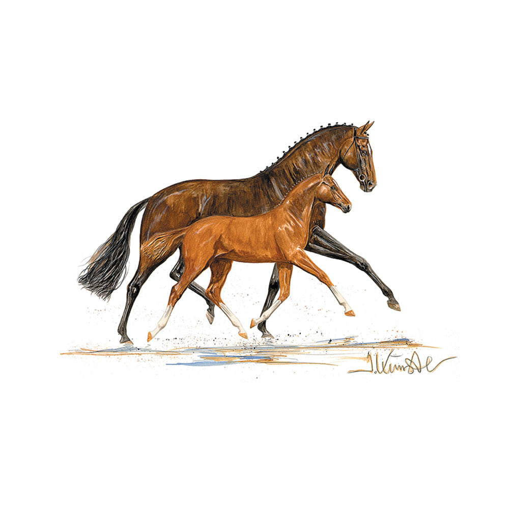 Jan Kunster Horse Prints - Cappuccini (Mare & Foal)