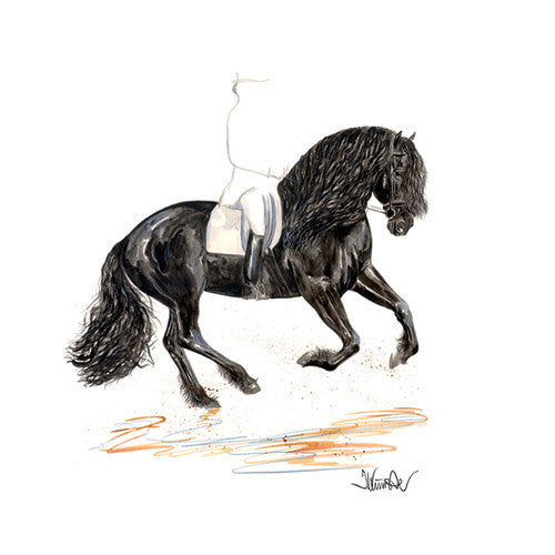 Jan Kunster Horse Prints - Osiris (Friesian)