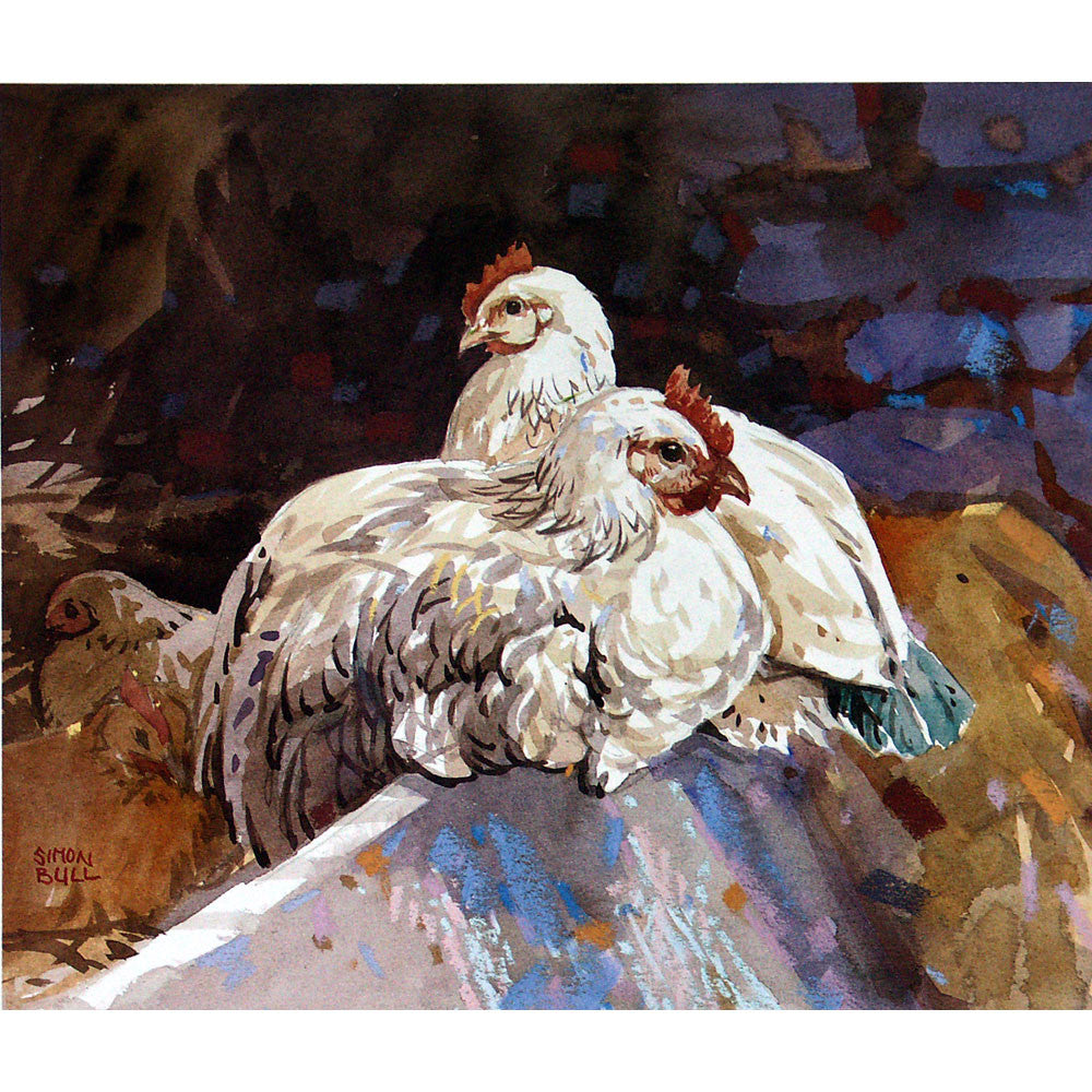 Sally Mitchell Farm Animal Prints - A Good Gossip Chicken