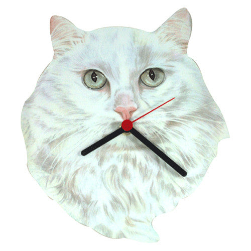 White Cat Head Shaped Clock