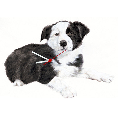 Border Collie Puppy Shaped Clock