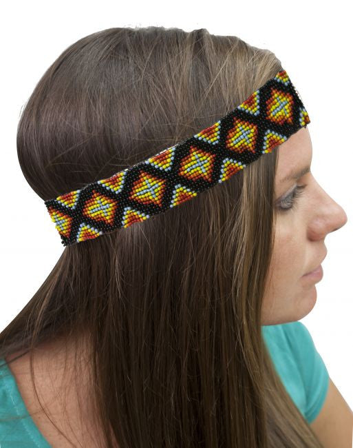 Multi color beaded headband