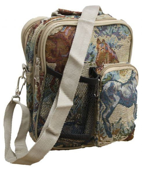 Horse embroidered messenger bag