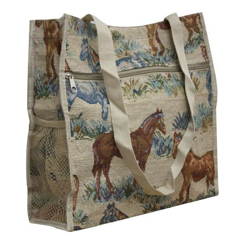 Horse embroidered hand bag.