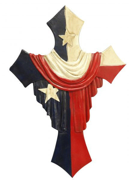Montana West ® 12" X 8" Draped Texas flag cross.