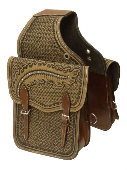 Showman ® Tooled leather saddle bag