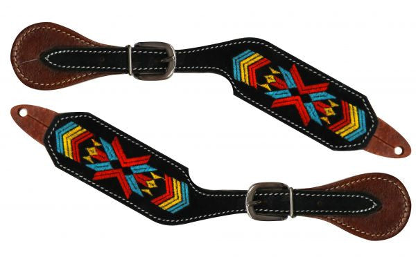 Showman ® Navajo embroidered spur straps.