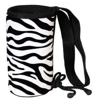 Showman™  nylon drink can holder with faux leather zebra print.