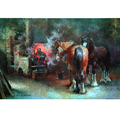Sally Mitchell Fine Art Horse Prints - The Forge (Draft Horse)