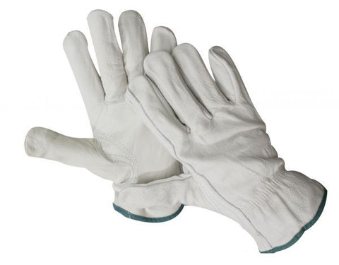 Adult medium size leather riding gloves. Sold in pairs.