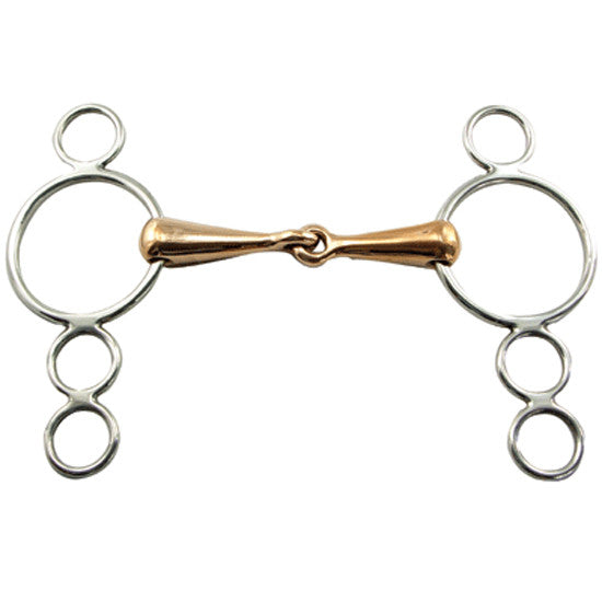 Copper Jointed 3 Ring Gag Bit