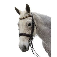 Exselle Elite Plain Rsd Padded Rolled Lther Dbl Bridle X Brow BN