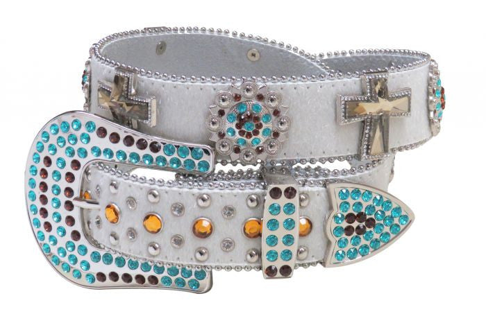 Showman Couture ™  Western style bling belt with removable rhinestone buckle.