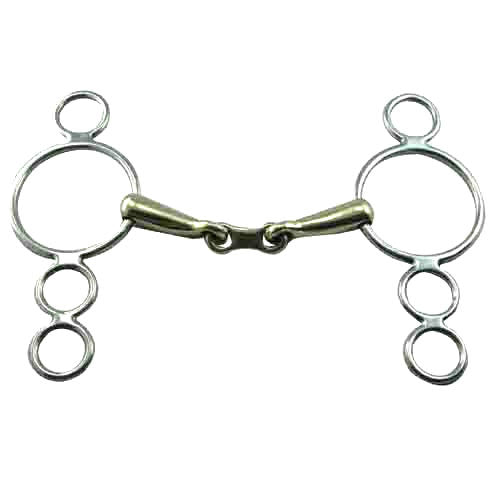 German Silver Continental Solid French Link Gag Bit - 5"