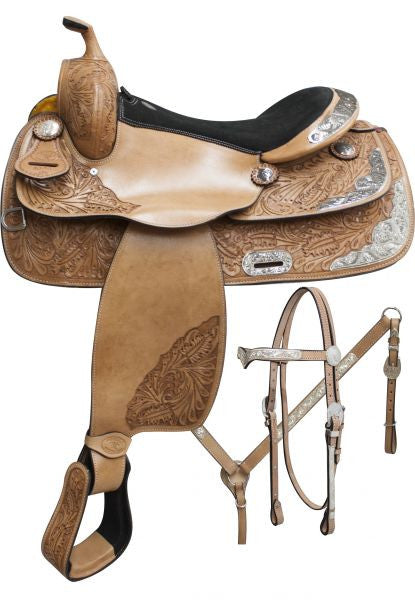 16" Semi-tooled Double T Show saddle set.